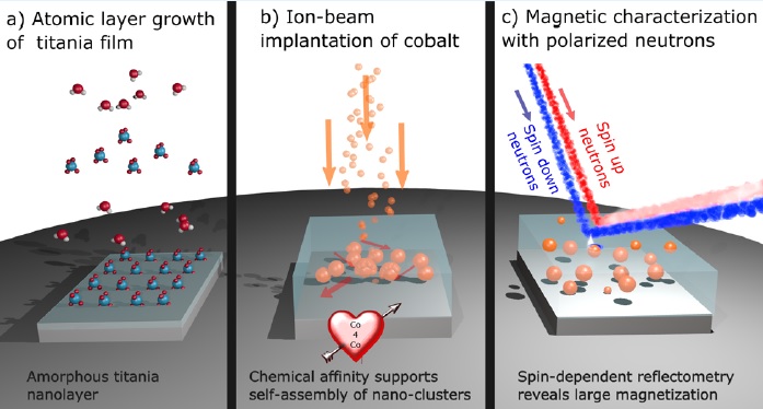 Enhanced Magnetization of Cobalt Defect Clusters Embedded in TiO2−δ Films for Spintronic devices