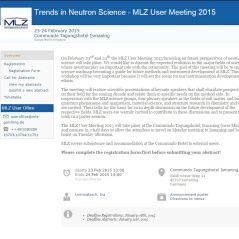 MLZ User Meeting 2015: Jetzt registrieren!